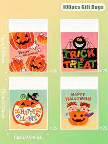100 piezas Bolsas de regalo de Halloween, Bolsas autosellantes, Decoraciones de Halloween, Bolsas de almacenamiento, Decoraciones para fiestas de Halloween, Bolsas para envolver regalos, Suministros para fiestas de Truco o , Decoraciones de Feliz Halloween, Bolsas de golosinas, Decoraciones de Halloween aterradoras, Decoraciones de atmósfera espeluznante - Calabaza naranja - Ver 5