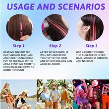 Stik Pewarna Rambut Sementara, Pewarna Rambut Highlight yang Dapat Dicuci, Riasan Pewarna Rambut Instan untuk Pesta, Festival, dan Cosplay - MultiWarna - View 8