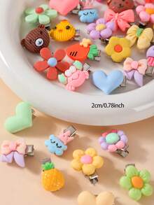 10/30/50pcs Girls Teens Multi-Color Bow Flower Heart Hair Clips, Front Side Bangs Hair Clips, Fashion Versatile Side Clips, Alligator Hair Clips, Suitable For Daily Use And Gifts - Multicolor - View 3