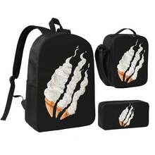 Prestonplayz Backpack Set, 3 Piece Backpack Set With Lunch Box Pen Box , A Back-To-School Essential: This Everyday Bag Features A Casual Style And Lightweight Construction, Paired With A Durable Zippered Closure-Making It Suitable Both Men And Women. - 套裝 - 查看 1