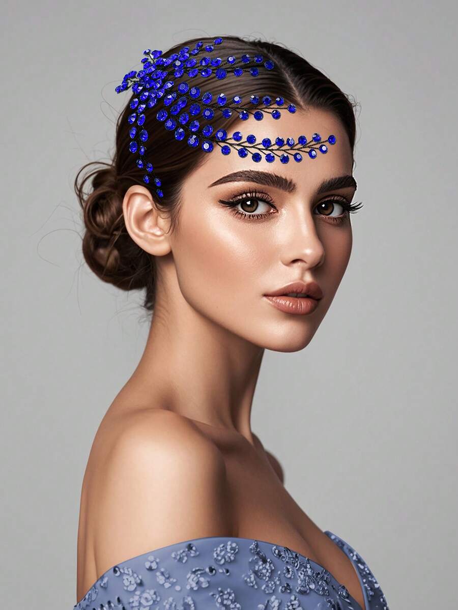 1pc Elegant Bridal Side Hair Comb With Rhinestones, Wedding Hair Accessory, Suitable For Wedding, Party, Prom, Holiday Gift
