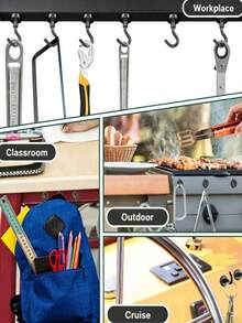 Magnetic Hooks, Heavy Duty Magnetic Hooks, Suitable For Kitchen, Home, Cruise Ship, Workplace, Office And Garage. - Black - View 9
