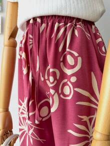 Women's Pants With Floral Print, Duna Fabric. - 粉色 - 查看 4