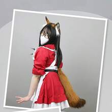 1件/套 仿毛皮狐狸耳朵/尾巴，蓬松狐狸耳朵发箍/狐狸尾巴，逼真毛茸茸耳朵发箍/狐狸尾巴，可爱蓬松狐狸耳朵/尾巴动物发饰，适合新年、情人节、生日、动漫角色扮演派对嘉年华服装头饰 - 彩色 - 查看 5