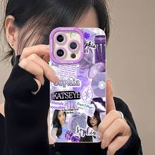 Estética de collage morado KATSEYE Sophiafunda de teléfono Fundas compatibles con ,Apple,VIVO,OPPO,,, y Honor.Fabricadas en silicona TPU,ofrecen protección contra golpes y caídas.correa para celular - Blanco - Ver 6