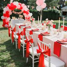 Decoración de fundas para sillas con color rojo, 50 unidades