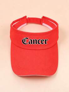 1PC Exclusive Constellation Red Visor Cap, Women Personalized Logo Sun Hat, Breathable & Comfortable, For Daily Wear/Outdoor Light Trips - Red - View 8