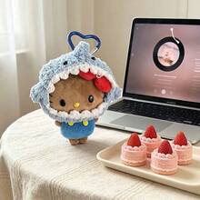 SANRIO 1個毛絨鑰匙圈 棕色調角色娃娃吊飾 雪人、熊、番茄或鯊魚造型 4款可選 可愛聚酯纖維包包掛飾 適用於背包、手提包、汽車裝飾，生日禮物與收藏 - 彩色 - 查看 13