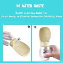 Tragbare Hundewasserflasche mit Ein-Tasten-Wasserauslass, auslaufsicherer Haustier-Reise-Wasserbecher für Outdoor-Spaziergänge - 300 ml und 500 ml - Übersicht 6