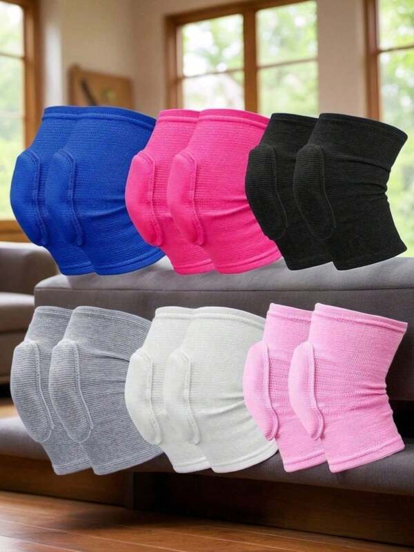 1 Pair (2pcs) Premium Thickened Sponge Compression Knee Pads, Anti-Slip Shock-Absorbing Knee Pads, Suitable For Volleyball, Ballet, Yoga, Gym Workouts, Anti-Collision Warm Knee Pads, Ideal For Floor Sports, Outdoor Activities And Cold Weather Protection.
