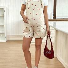 Mono con bolsillos atados en el corazón para mujeres embarazadas, diseño lindo adecuado para el verano - Albaricoque - Ver 8