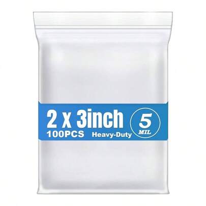 - Bolsas de Plstico Pequeas de 2x 3 Pulgadas, Gruesas de 4 Mil, Transparentes, Cierre de Cierre, Bolsas de Polietileno Resistentes para Joyas, Arete