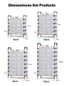 4/5/6/7/8/9 Tier Storage Rack Shoe Rack Easy To Assemble - Clear - View 7