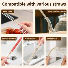 1pc Extra Long Silicone Straw Cleaning Brush Designed For Thin Straws, Easily Reaches Deep Into Cup Lids/Baby Bottle Straws/Cups, Soft And Flexible, Thoroughly Removes Dirt - Multicolor - View 3
