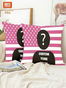 Dia da Independência dos EUA, Fronha Personalizada, Bandeira Americana Personalizada, Foto Personalizada, Fronha Macia e Confortável Personalizada, Adequada para Sala de Estar, Uso no Sofá. Imagem Especial Personalizada como Presente de Aniversário, Presente Familiar, Presente de Casamento, Lembrança. Impressão Unilateral, Adequada para Todas as Estações, Lavável - Multicolorido - Visão 2