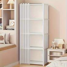 Dust-Proof Easy Assembly Wardrobe | Freestanding Closet Storage Rack | Large Capacity Bedroom Dorm Office Storage Cabinet - Multicolor - View 10