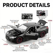 新款 M4 性能跑車模型 - 1/32 比例合金車模 - 可開車門/引擎蓋/後車廂 - 附展示底座，適合汽車愛好者收藏 - 桌面擺飾 - 房間裝飾擺件 - 生日禮物/情人節禮物/父親節禮物 - 彩色 - 查看 2