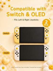 通用 Joy-Con 矽膠搖桿拇指套蓋，適用於 Switch/OLED/Lite，可愛煎蛋設計防滑拇指套，遊戲控制器按鈕保護套，採用高品質柔軟矽膠材質，完美包裹原裝搖桿，有效防止日常磨損、腐蝕與老化，節省昂貴的搖桿飄移維修費用，療癒外觀，增加手指摩擦力與控制精準度，讓玩家舒適使用，可愛 Switch 配件，精美桌面裝飾，可愛拇指搖桿套蓋，最佳禮物 - 彩色 - 查看 6