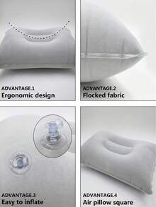1pc Aesthetic Inflatable Travel Pillow With Adjustable Firmness Heavy-Duty Waterproof Design For Hikers Multicolored Inflatable Portable Camping Pillow To Hold Head Steady On Long Journeys Rest Essentials Sports And Outdoors Must Haves,Camping Pillow - Multicolor - View 6