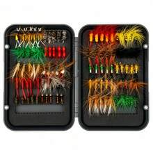 100Pcs Dry & Wet Nymph Flies, Lifelike Artificial Insect Baits For Fly Fishing - Black - View 6