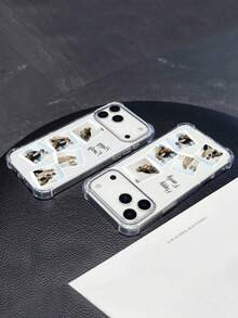 1個客製化DIY黑白情侶週年紀念照片軟手機殼，全方位防摔保護個性化自拍照片保護套，適用於Apple 11, 12, 13, 14, 15, 16 Pro Max, A14, A15, A16, A55, A54, A53, S24 Ultra, S23 Ultra, S25 Ultra及其他手機機型 - 無色 - 查看 7