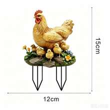 New Acrylic Hen With Chicks Yard , Thanksgiving Decor For Garden, Lawn Or Patio - Multicolor - View 7
