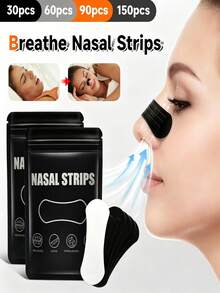 150/120/90/60/30/2pcs Nasal Strips, Suitable For Daily Use And Sleep, These Nasal Dilator Strips Support Nasal Passages, Make Airflow Smoother, Breathing More Comfortable, Lightweight And Firm, Easy To Apply, Suitable For Home, Travel And Work - Black - View 4