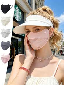 mohuan Women's Sun Protection Face Mask, Hand Washable And Reusable, With Adjustable Ear Loops, Lightweight, Windproof, And UV Protection, Suitable For Outdoor Activities Such As Cycling And Hiking. Machine Washable. Outdoor Gear | Comfortable Fit Face Mask | Knitted FabricSun Protection Essentials In Summer - Multiple Styles - View 1