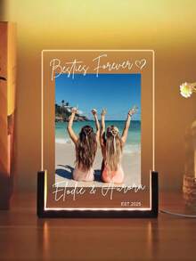 Personalized Customized Photo Text Light, Customized LED Night Light, Desktop Plaque Light, Best Friend Sisters Light Gift, Couple Light, Friendship Gift, Best Gift, Soul Sisters Gift, Bedroom Decoration, Customized Night Light - Huang Guang - View 4