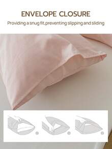 1pc 100% Polyester Solid Color Lace Long Pillowcase, Lightweight And Elegant, Cloud-Like Soft Touch, Suitable For Bedding And Sofa Decoration (Pillow Insert Not Included) - Baby Pink - View 10