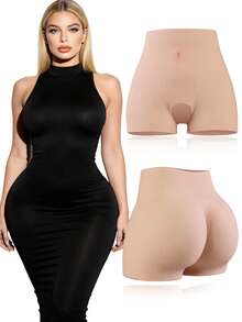 Soft Elastic Silicone Butt Lifting Pants, Seamless Invisible Anti-Slip Running Support, Confident Shaping For Daily Fitness Wear - Apricot - View 1
