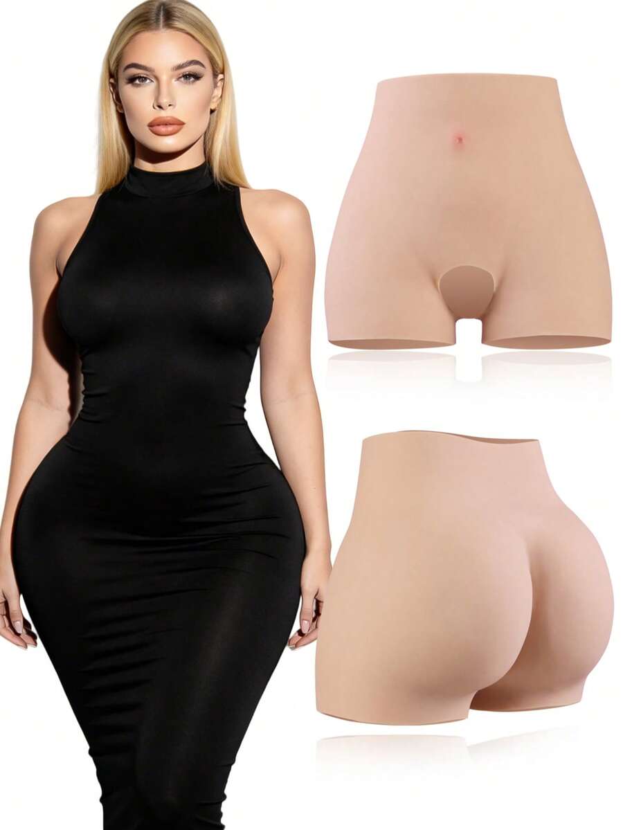 Soft Elastic Silicone Butt Lifting Pants, Seamless Invisible Anti-Slip Running Support, Confident Shaping For Daily Fitness Wear - Apricot - View 1