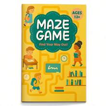 Libro de Desafío de Laberinto para Entrenamiento de Concentración, Juego de Rompecabezas de Seguimiento de Caminos Divertido para Mejorar las Habilidades de Planificación y Pensamiento Lógico, Perfecto para Aliviar el Estrés y Refrescar la Mente, Adecuado para Usar en Cualquier Entorno Tranquilo - Libro de laberintos - Ver 12