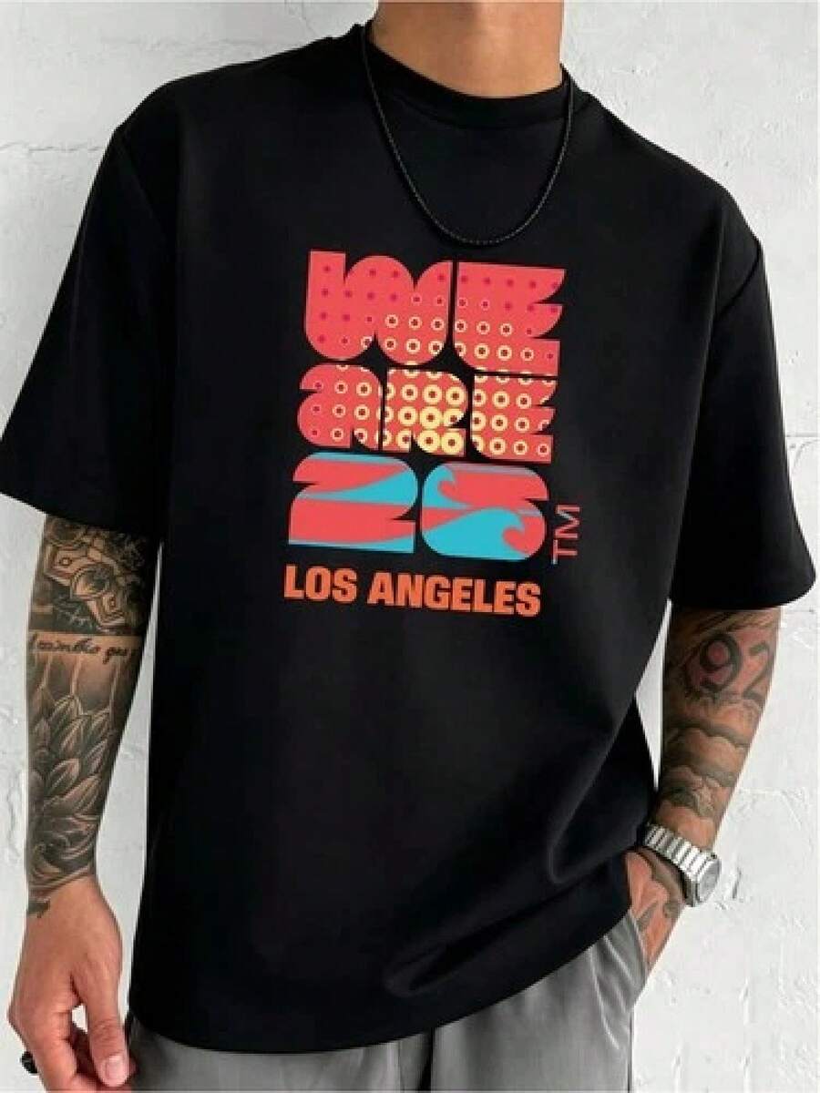 2026 23Rd World Cup Official Licensed 100% Crewneck Tee Featuring Los Ang Unisex - Black - View 1