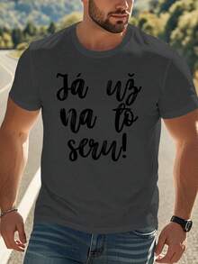 Camiseta para Hombre de Talla Resistente a las Arrugas con Frases Humorísticas Checas - Negro - Ver 8