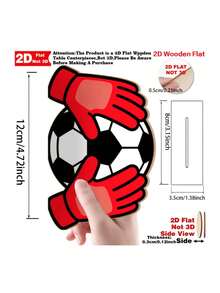 1pc 2D Flat 1 Piece Wooden Desktop Ornament, Soccer Commemorative Gift, Wooden Soccer Figurine, Sports Fan Decor, Athlete Wooden Craft, Game Day Table Centerpiece, Soccer Gift For Him Or Her, Office And Home Decor, 2D Flat - one-size - View 8