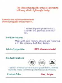 YUKE Pastel Gradient Swim Gloves, Silicone Webbed Swim Gloves, Soft Non-Slip Resistance Training Gloves For Pool Water Fitness - Multicolor - View 5