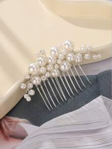 A Women's Bridal Wedding Pearl Hairpin, Elegant And Suitable For Daily Wear - Silver - View 1