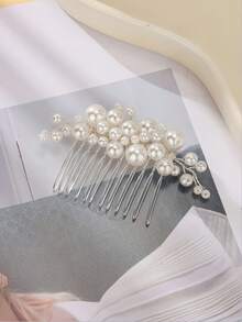 A Women's Bridal Wedding Pearl Hairpin, Elegant And Suitable For Daily Wear - Silver - View 2