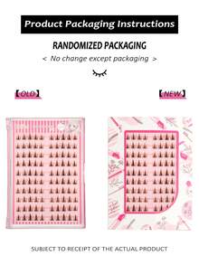 Asiteo 100/200/300pcs C-Curl Natural Brown Cartoon Fairy Soft False Eyelashes, Glue-Free, Suitable For Beginners, Cute Segmented False Lashes - C - 查看 8