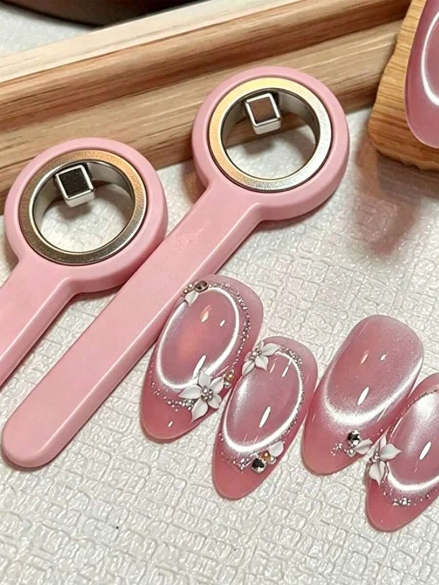 升級版磁吸美甲貓眼漩渦工具含手柄,3秒強磁吸附,適合美甲沙龍初學者 - 多色 - 查看 1
