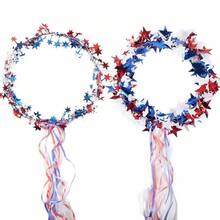 1pc Decorative Red White Blue Five-Pointed Star Headband With Long Tassel Streamer Hair Accessory - View 7