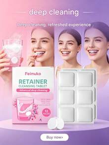Denture Cleaning Effervescent Tablets Deep Clean Denture Corners Impurities Keep Fresh Clean Comfortable Wear - Solid State - View 6