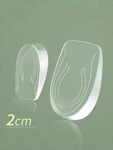 1 Pair Women's Summer Transparent Silicone Invisible Height Increasing Half Insoles, Washable Soft Shock-Absorbing Height-Increasing Shoe Pads For Petite Women, Suitable For Sneakers, Casual Shoes And Boots - Clear - View 7