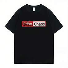 Camiseta de estampado gráfico A Great Chaos del rapero Ken Carson Camiseta para hombre Hip Hop de talla grande Camiseta para hombre 100% algodón 72401 - Negro - Ver 1