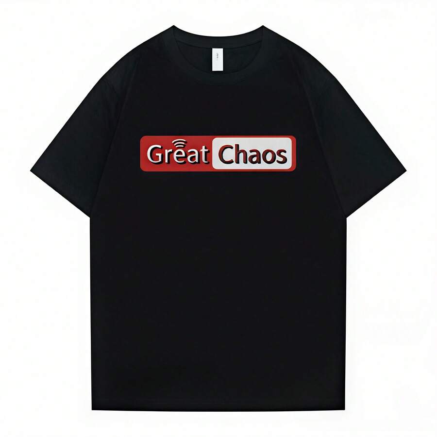Camiseta de estampado gráfico A Great Chaos del rapero Ken Carson Camiseta para hombre Hip Hop de talla grande Camiseta para hombre 100% algodón 72401 - Negro - Ver 1