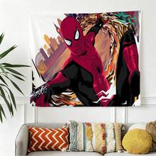 1pcs M Arvel Superhero Series S Pider-Man Theme Tapestry, Superhero Patter Wall Hanging Fabric Poster Cool Comic Art Background Blanket, Modern Home Fashion Decor, For Living Room Bedroom College Dorm Game Room Home Decor Fans Gift - 彩色 - 查看 5