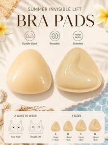 Women's Reusable Self-Adhesive Bra Pads, Invisible Lift Silicone Inserts For Strapless Dresses, Backless Tops & Summer Outfits - Multicolor - View 3