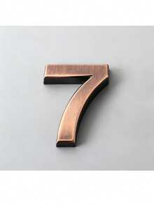 1pc Creative 3D Brushed Bronze Number Art Style Exquisite Outline ABS Material Door Number Plate Suitable For Office, Homestay, Home Entrance - House Number - View 14