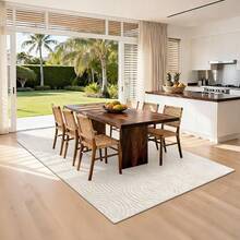 Washable Area Rugs For Living Room Modern Beige Solid Color Soft Fluffy Rugs For Bedroom Non Slip Boho Accent Indoor Mat Floor Carpet Cover For Kids Room Dining Room Kitchen Office, 5x7, 6x9, 8x10, 9x12, 2x3, 3x5, 4x6 - 米色風扇 - 查看 9